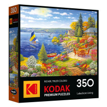 RoseArt - Kodak Premium 350 Piece Puzzle - Lakeshore Living, Serene Waterfront View Jigsaw Puzzle for Adults, 24" x 18" Finished Size