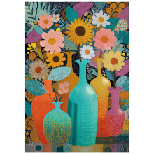 Tolle 300 Teile Puzzle für Erwachsene Bunte Boho Blumenvase Geschenk