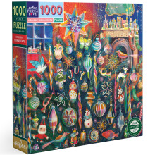 eeBoo Puzzle 1000 Pièces - Décorations de Noël, 23" x 23" - Carton recyclé & Encre végétale
