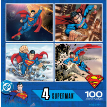 Ensemble de puzzles MasterPieces - 4 puzzles de 100 pièces Superman - 20,3 cm x 25,4 cm