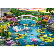 Puzzle en Bois Wonder Forge Étang Paisible 1000 Pièces pour Adultes | Pièces Parfaites et Uniques | Images Vibrantes