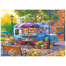 RoseArt - Kodak Premium - Camion Restaurant en Ville - Puzzle de 1000 Pièces pour Adultes