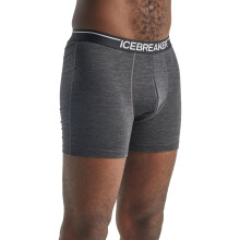 (S, Jet Heather) Icebreaker Mens Anatomica Merino Boxer Shorts