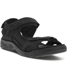 (10 (44EU) UK, Black) ECCO Mens Offroad Yuctan Plus Leather Adjustable Walking Hiking Sandals