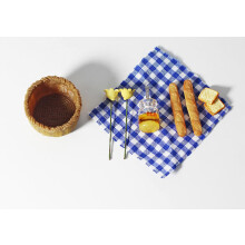 COMPACTINI Miniature 10P Set Model 1:12 Scale Set Dollhouse Accessories Picnic Miniature Bakery Baguette Bread Basket Miniature Doll Party Play Access