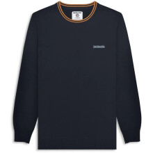 (2XL, Navy/Tobacco) Lambretta Mens Knitted Tipped Long Sleeve Warm Winter Sweater Jumper