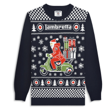 (4XL, Navy/Santa) Lambretta Mens Scooter Christmas Jumper Festive Sweater Sweatshirt Scooter