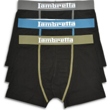 (S, Black/Multi) Lambretta Mens 3 PK Classic Boxer Shorts Underwear Boxers Gift Set Boxershorts