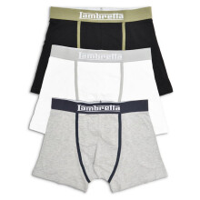 (2XL, Black/Grey/White) Lambretta Mens 3 PK Classic Boxer Shorts Underwear Boxers Gift Set Boxershorts