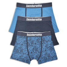 (XL, Navy) Lambretta Mens 3 Pack Paisley Elasticated Underwear Boxer Shorts Gift Set