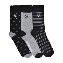 Lambretta Mens Target 3 Pack Casual Everyday Crew Socks Mod Scooter
