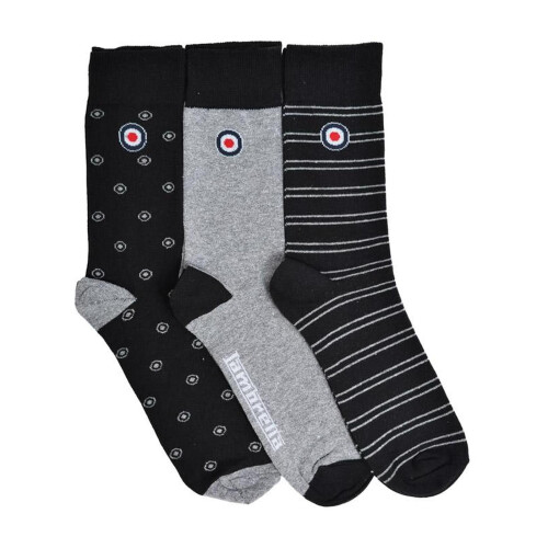 Lambretta Lambretta Mens Target 3 Pack Casual Everyday Crew Socks Mod Scooter