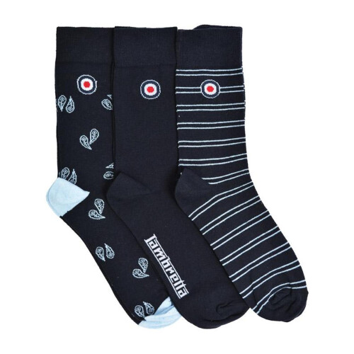 Lambretta Lambretta Mens Target 3 Pack Casual Everyday Crew Socks Mod Scooter