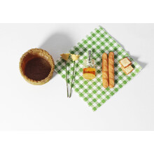 COMPACTINI Miniature 10P Set Model 1:12 Scale Set Dollhouse Accessories Picnic Miniature Bakery Baguette Bread Basket Miniature Doll Party Play Access