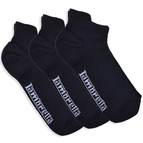 Lambretta Lambretta Mens 3 Pack Ankle Trainer Socks - Black