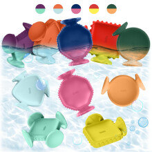 BUNMO Grote Vormen Kleurveranderende Textuur Suction Bad Speelgoed voor Peuters 1-3 (10 Stuks)