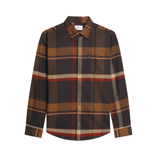 Ben Sherman Ben Sherman Mens Oversized Brushed Check Long Sleeve Shirt