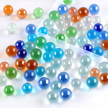 REGUICORP 80PCS Glasmarbles, 14mm & 16mm, Runde Marbles für Spiele, Deko und Party