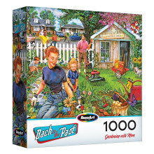 RoseArt - Retour vers le Passé - Puzzle Jigsaw de Jardinage avec Maman 1000 Pièces - Scène de Jardin Vintage
