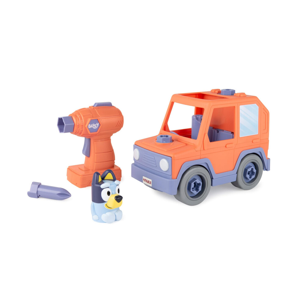 Tomy Build-A-Buddy Bluey Car - Buildable Motorized Vehicle For Take Apart Play - Includes Figure And Toy Drill - Officially Licensed Bluey Toys - Kids Gift - Image 6
