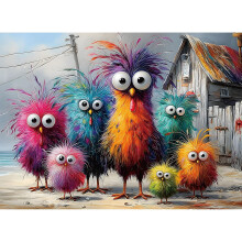 Puzzles pour Adultes 500 Pièces, Puzzles de Poules - Poulailler de Plage, Puzzles Impossibles pour Seniors, 20.47x14.96 pouces