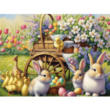 Puzzle Jigsaw Bunnies & Friends 500 Pièces - Grand Puzzle Printemps, Découpes Précises, Couleurs Vives, Activité Familiale