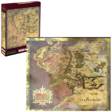 AQUARIUS Puzzle 1000 pièces Le Seigneur des Anneaux - Carte de la Terre du Milieu - Cadeau Collectible 24"x24"