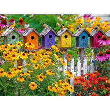 Cross & Glory - Un Puzzle de 1000 Pièces avec Oiseaux Colorés, Fleurs & Papillons