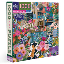 eeBoo Puzzle 1000 Pièces - Jigsaw Fleurs Anglaises 23" x 23" en Carton Recyclé