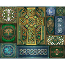 Puzzle de 500 pièces Springbok Noeuds Celtiques - Affiche incluse - Art irlandais détaillé - Pièces uniques - Fabriqué aux USA