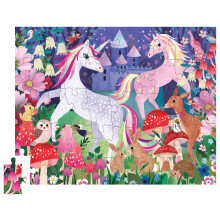 Crocodile Creek Puzzle 50 Pièces, 3 Ans et Plus, Boîte en Forme de Maison, Puzzle Fini 12 x 15 pouces, Licorne