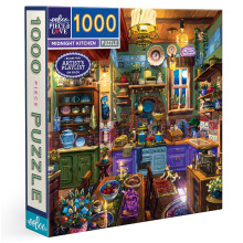 eeBoo Puzzle 1000 Pièces - Cuisine de Minuit, 23" x 23" en Carton Recyclé & Encre Végétale