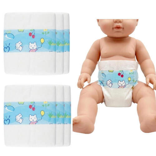 Couches pour poupées bébés Reborn 17-24 pouces, pack de 6 réutilisables