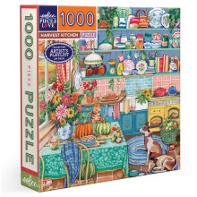 eeBoo Puzzle 1000 Pièces - Cuisine de Récolte, Carré 23" x 23" Écologique