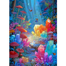 Lucky Puzzles - Joyaux Sous le Canopy - Puzzle de 1000 Pièces pour Adultes | Puzzle Forêt Enchantée | Gemmes & Champignons Lumineux