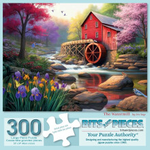 Bits and Pieces 300 Puzzles Adultes - Le Moulin à Eau - 300 Grandes Pièces 18" x 24"