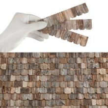Dollhouse Wooden Roof Shingles, Set of 25 Strips, REDUCIO! (Rustic Timber)