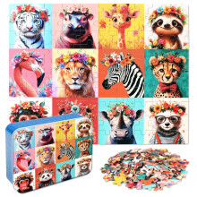 MZZOTOY Jolis Puzzles Animaux Sauvages pour Enfants 4-8 ans, 100 Pièces Puzzles Éducatifs pour Filles et Garçons