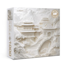 Puzzles Paysagers 3 D Blanc pour Adultes 1000 Pièces, Décor Naturel Chinois, Défi Artistique Montagne Pure