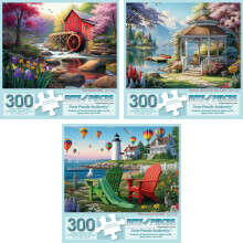 Bits and Pieces Puzzle Adult 300 Pièces - 3 Pack Paysage Paisible 18" x 24"