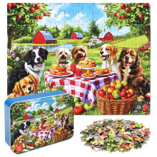 MZZOTOY Puzzles de Chiens pour Enfants 4-8 Ans, 100 Pièces Jigsaw Éducatif pour Filles et Garçons