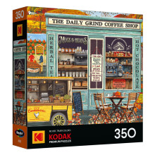 RoseArt - Kodak Premium - Das Daily Grind Kaffeehaus 350 Teile Puzzle - Gemütliche Herbstszene