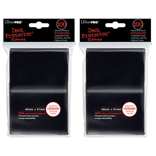 Ultra Pro Deckskyddsärmar för Standardkort | Svart | 200-pack