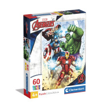 Clementoni - 26193 - Puzzle Supercolor - Marvel Avengers - 60 Pezzi, Puzzle per Bambini 5 Anni