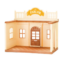 Maison de poupée OLEOCA - Salon confortable avec figurine lapin, canapé et meubles, jeu modulaire pour enfants 3+