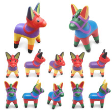 GiftExpress Fiesta Esel Figuren, 12er Set Mini Vinyl Gummi Esel Enten Spielzeuge, 3 Zoll Tischdekorationen & Partygeschenke