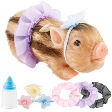 HOTBEST Silikon Schwein 5 Zoll Lebensechter Schweinedoll mit Flasche und Zubehör