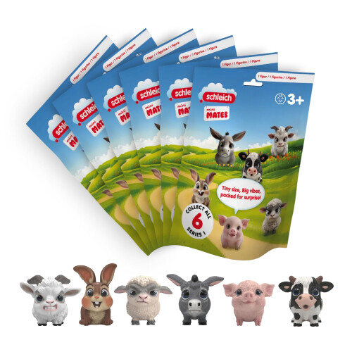 Schleich Schleich Mini Mates - 6St Samlar Mini Mates Blindpåsar - Söt Samlarfigur Blindpåse Set