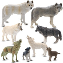 ZAGA Toys Wolf Bundle | 8-teiliges Set mit Arctic, Grey & Black Wolf Figuren | Lebensechtes Wildtier Spielset