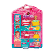 Jeux de Pâtisserie Sweetopia - Poupées Transformables avec Décor, 4 Pâtisseries Miniatures